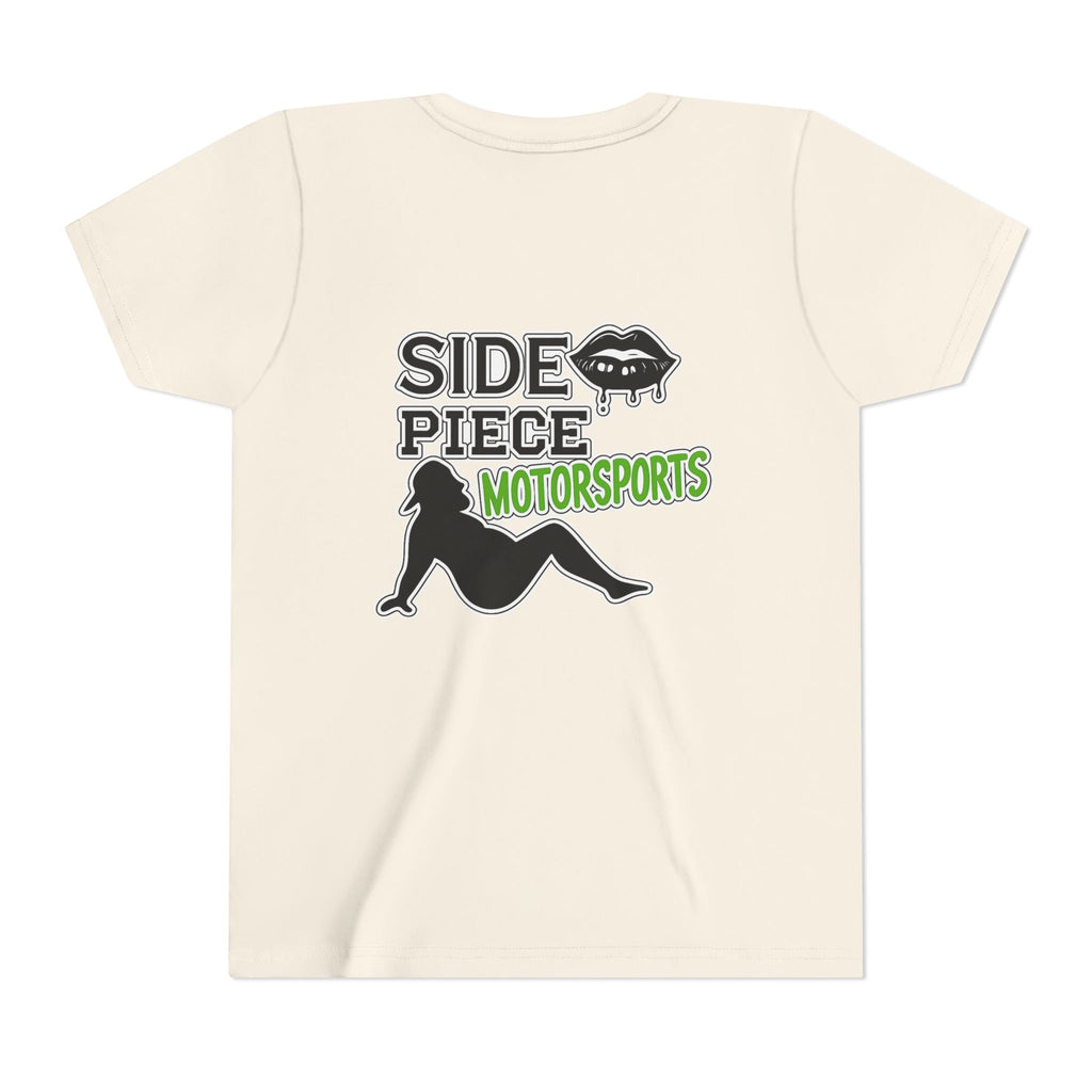 Side Piece Motorsports Youth Tee — Racing Logo Graphic T‑Shirt