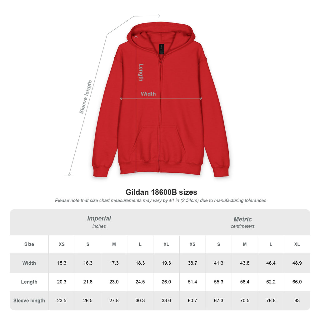 Side Piece Motorsports Youth Zip Hoodie — Racing Logo Back & Small Chest Patch