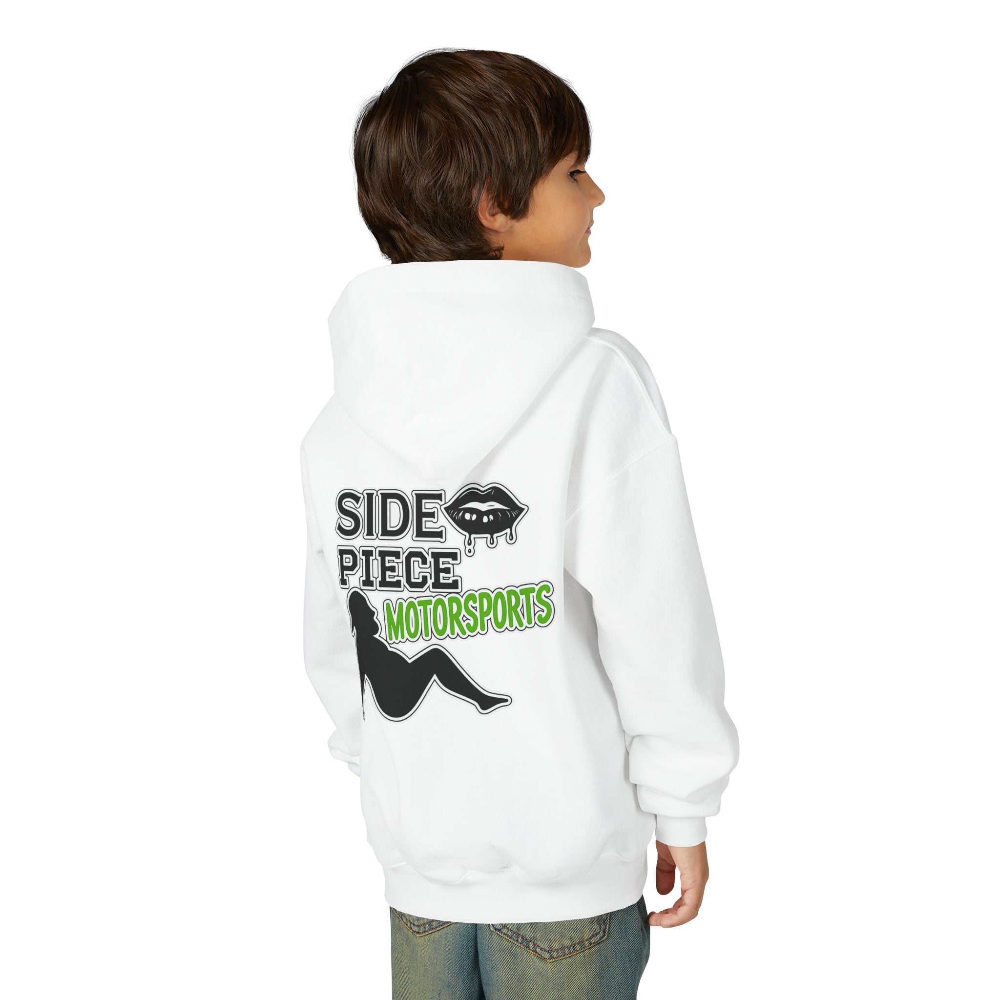 Side Piece Motorsports Youth Hoodie — Racing Logo Pullover