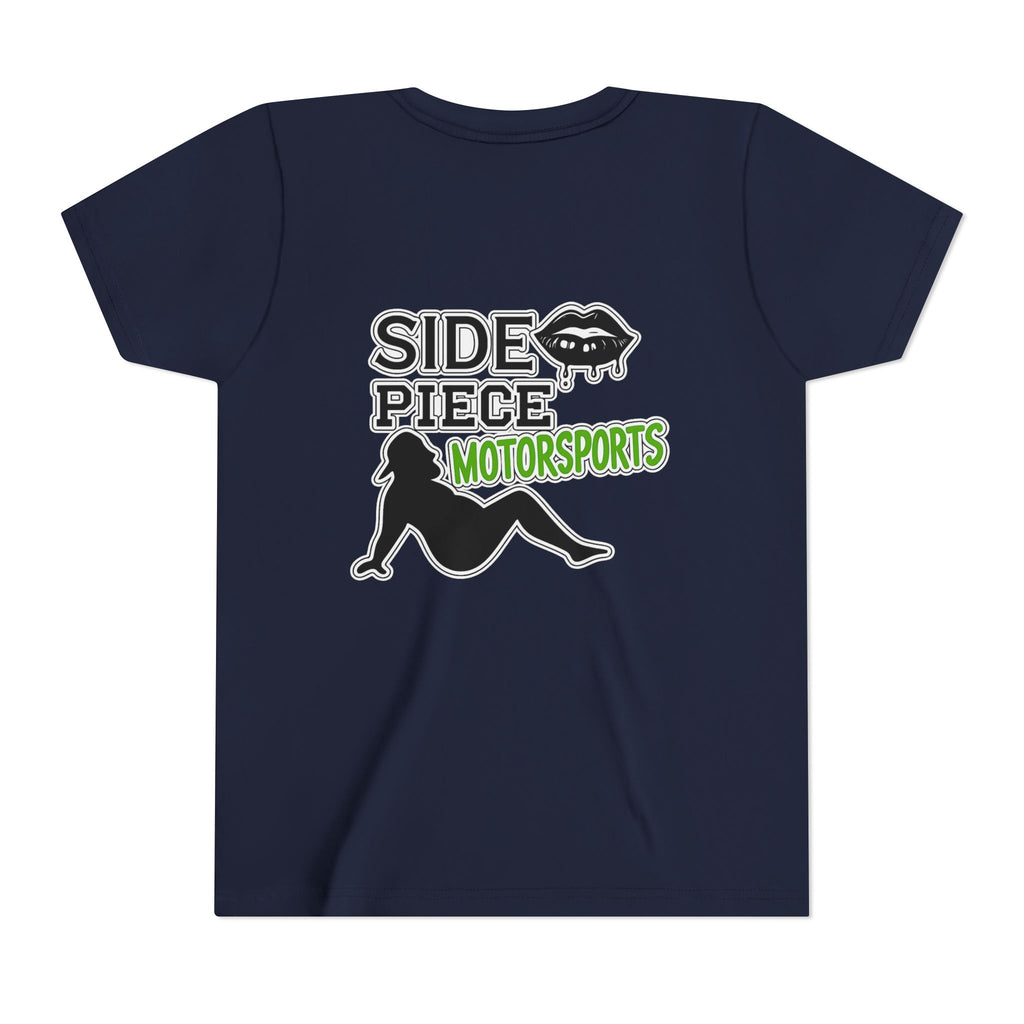 Side Piece Motorsports Youth Tee — Racing Logo Graphic T‑Shirt