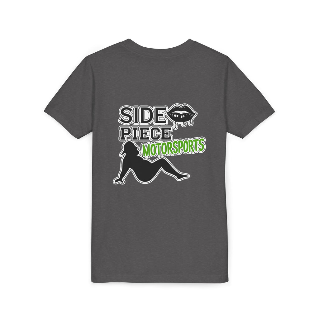 Side Piece Motorsports Youth Tee — Racing Logo Graphic T‑Shirt