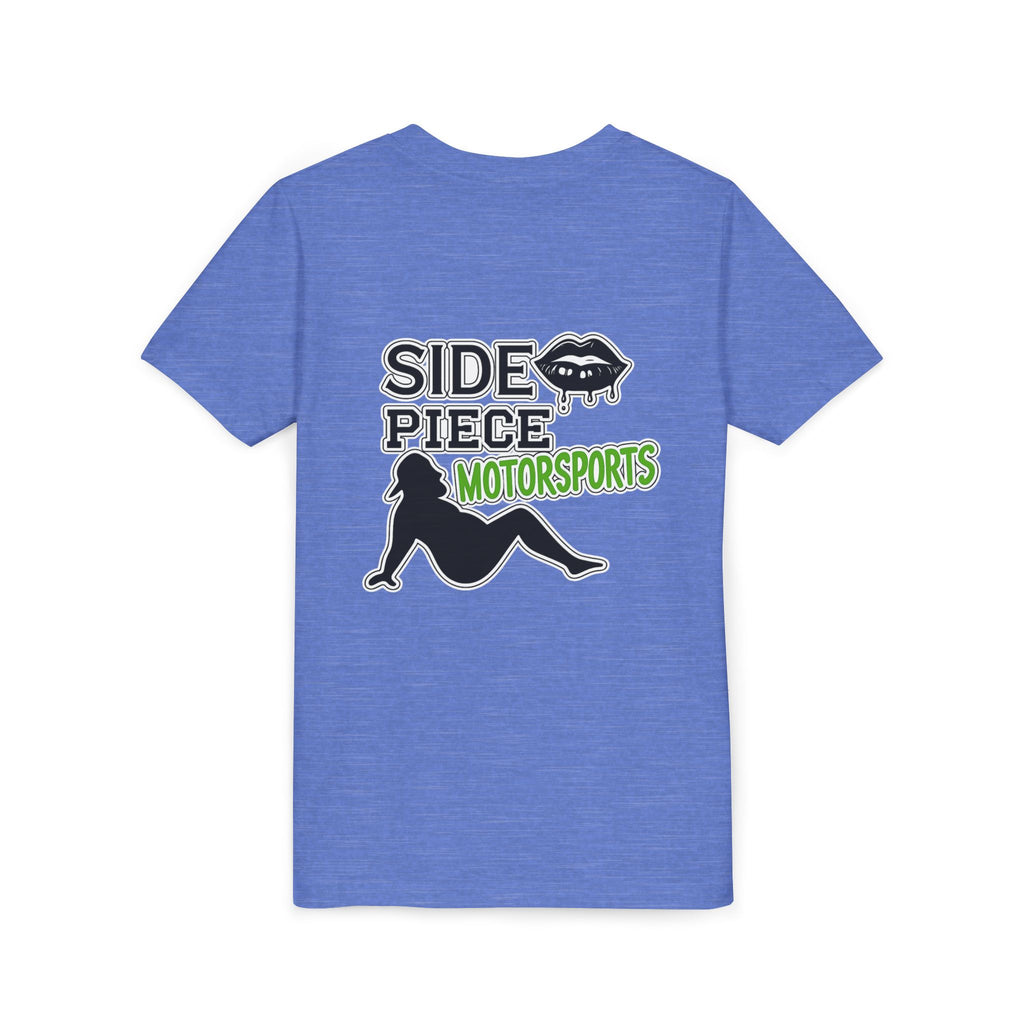 Side Piece Motorsports Youth Tee — Racing Logo Graphic T‑Shirt