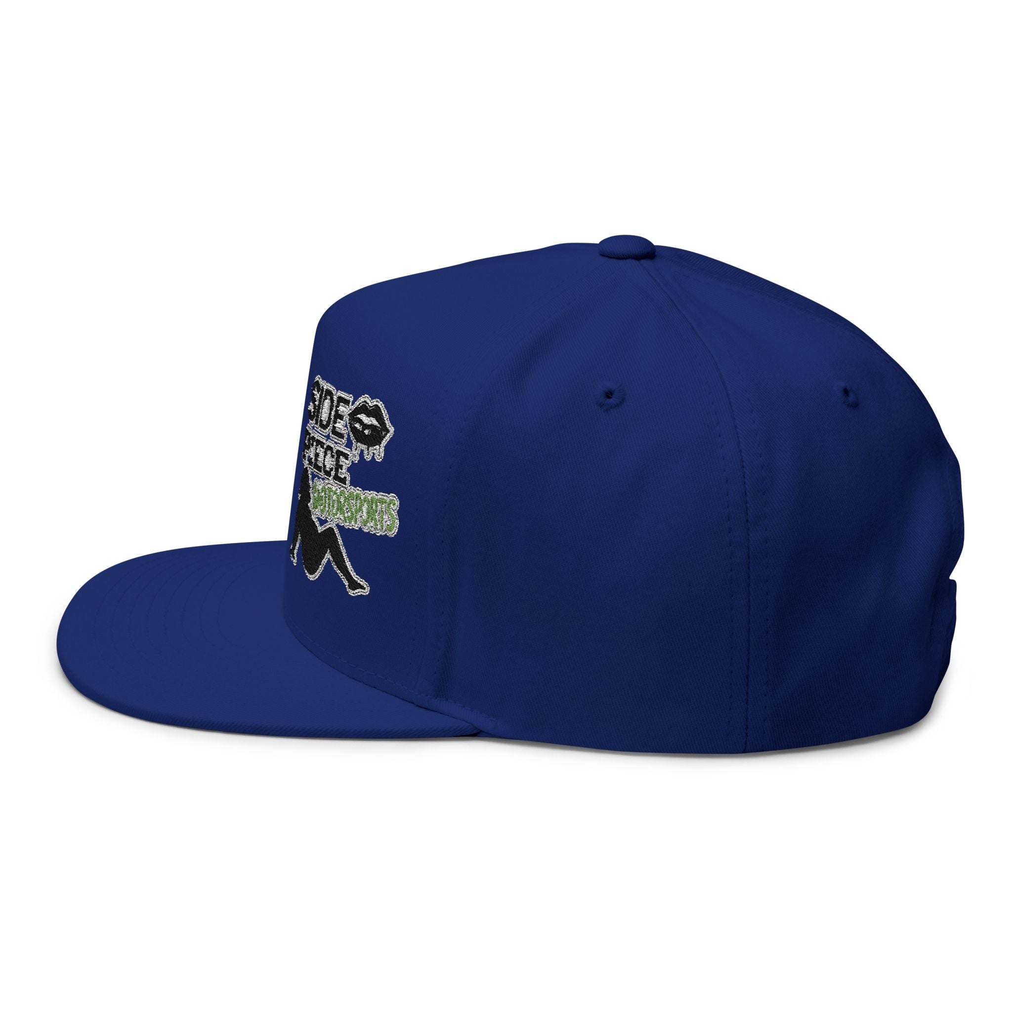 Flat Bill Cap — "Side Piece MotorSports" Embroidered Trucker Hat