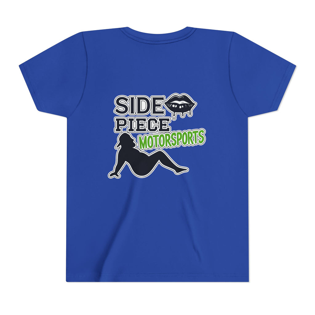 Side Piece Motorsports Youth Tee — Racing Logo Graphic T‑Shirt