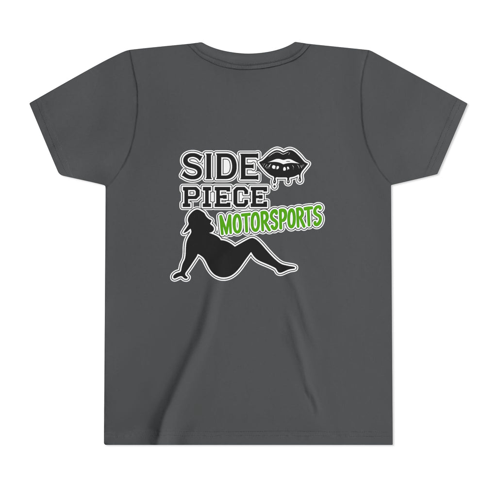 Side Piece Motorsports Youth Tee — Racing Logo Graphic T‑Shirt