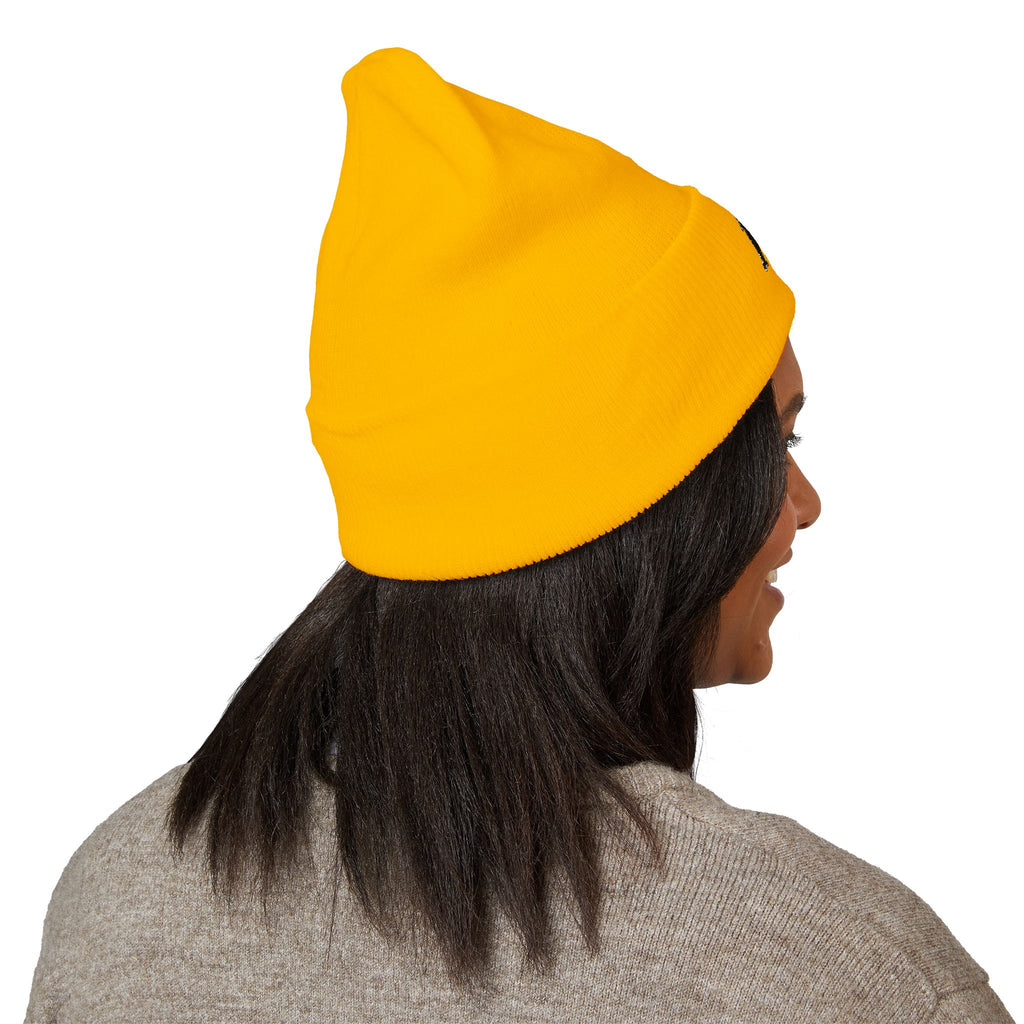 Embroidered Mermaid Cuffed Beanie — Cozy Winter Knit Hat