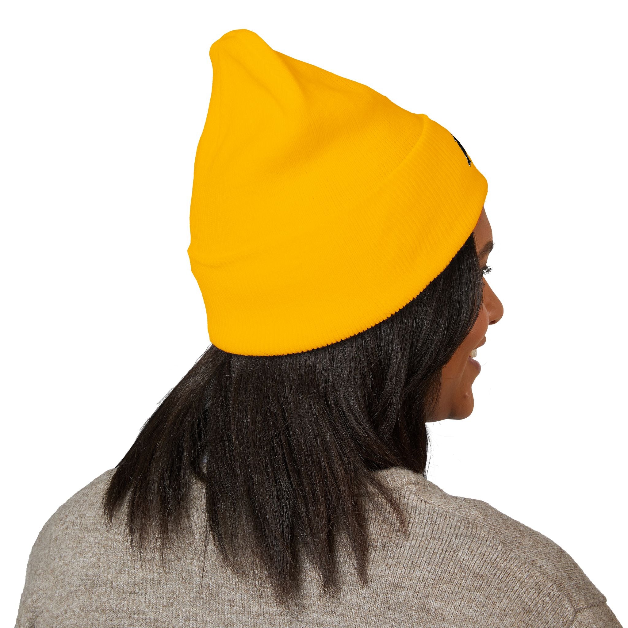 Embroidered Mermaid Cuffed Beanie — Cozy Winter Knit Hat