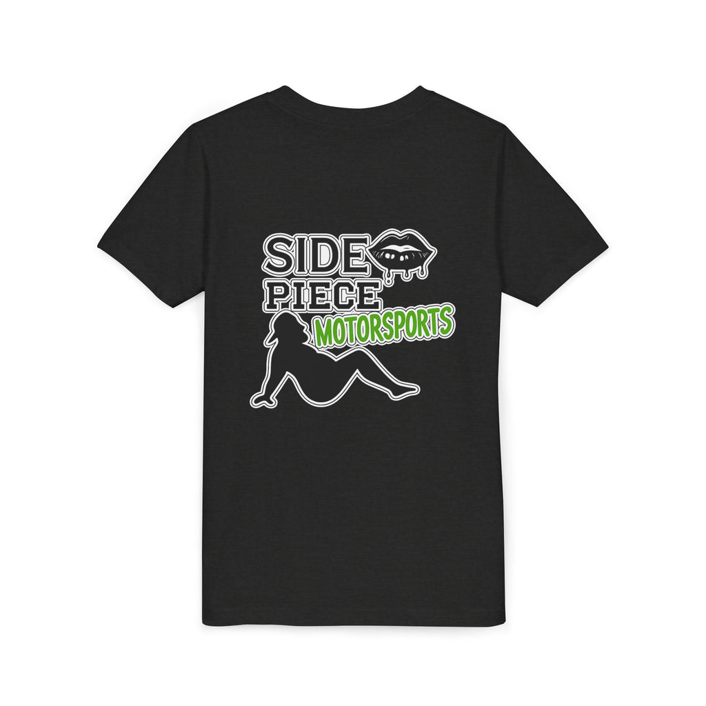 Side Piece Motorsports Youth Tee — Racing Logo Graphic T‑Shirt