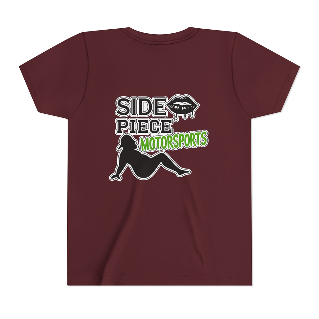 Side Piece Motorsports Youth Tee — Racing Logo Graphic T‑Shirt
