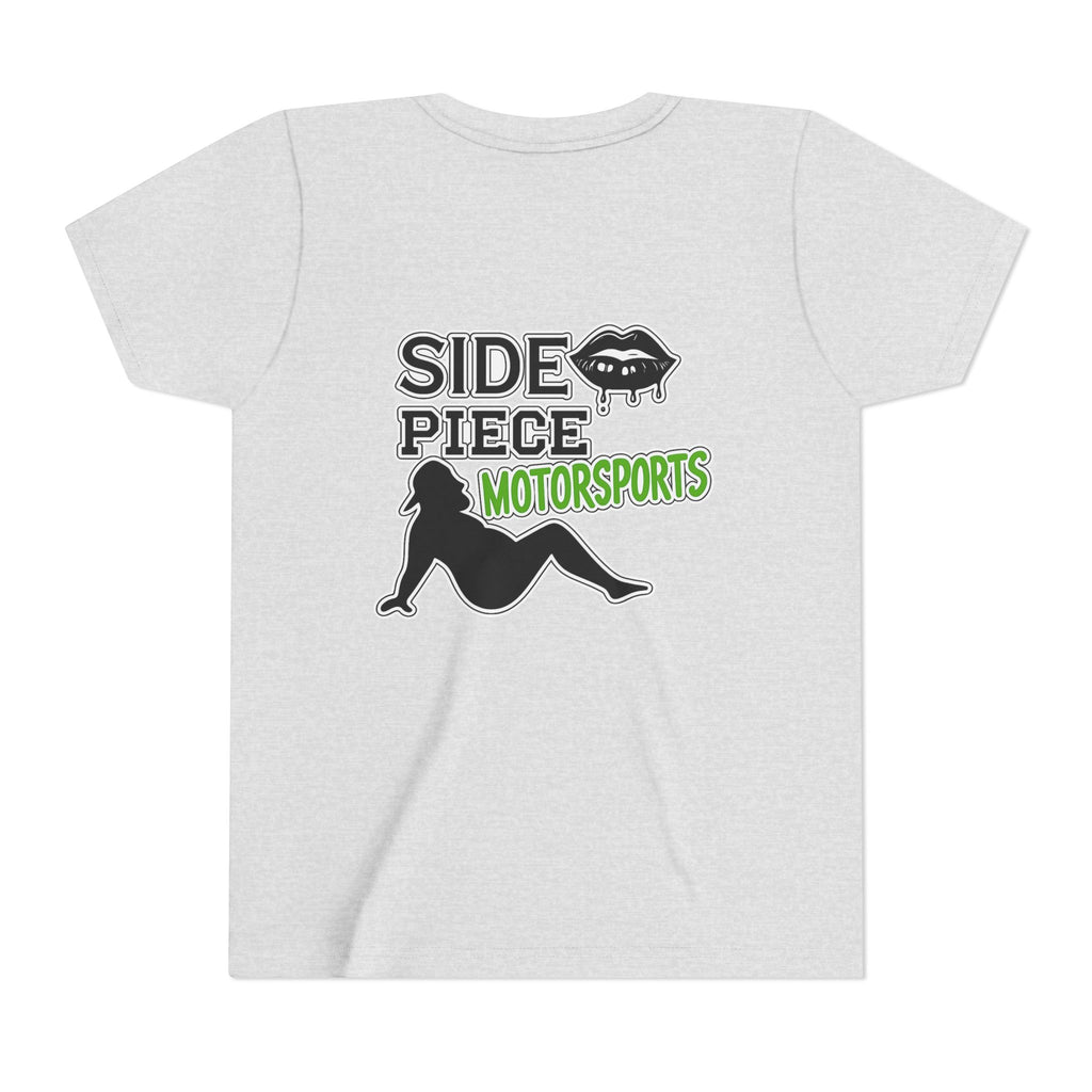 Side Piece Motorsports Youth Tee — Racing Logo Graphic T‑Shirt