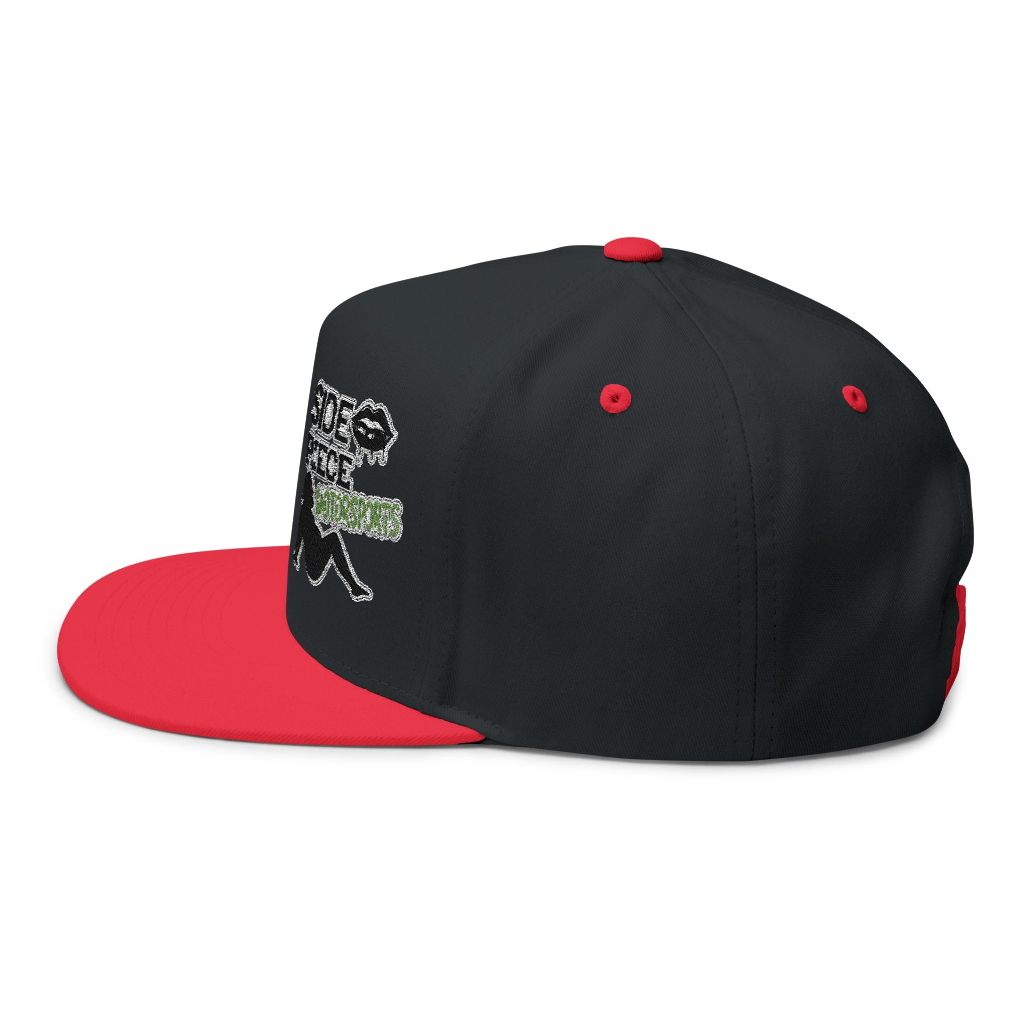 Flat Bill Cap — "Side Piece MotorSports" Embroidered Trucker Hat