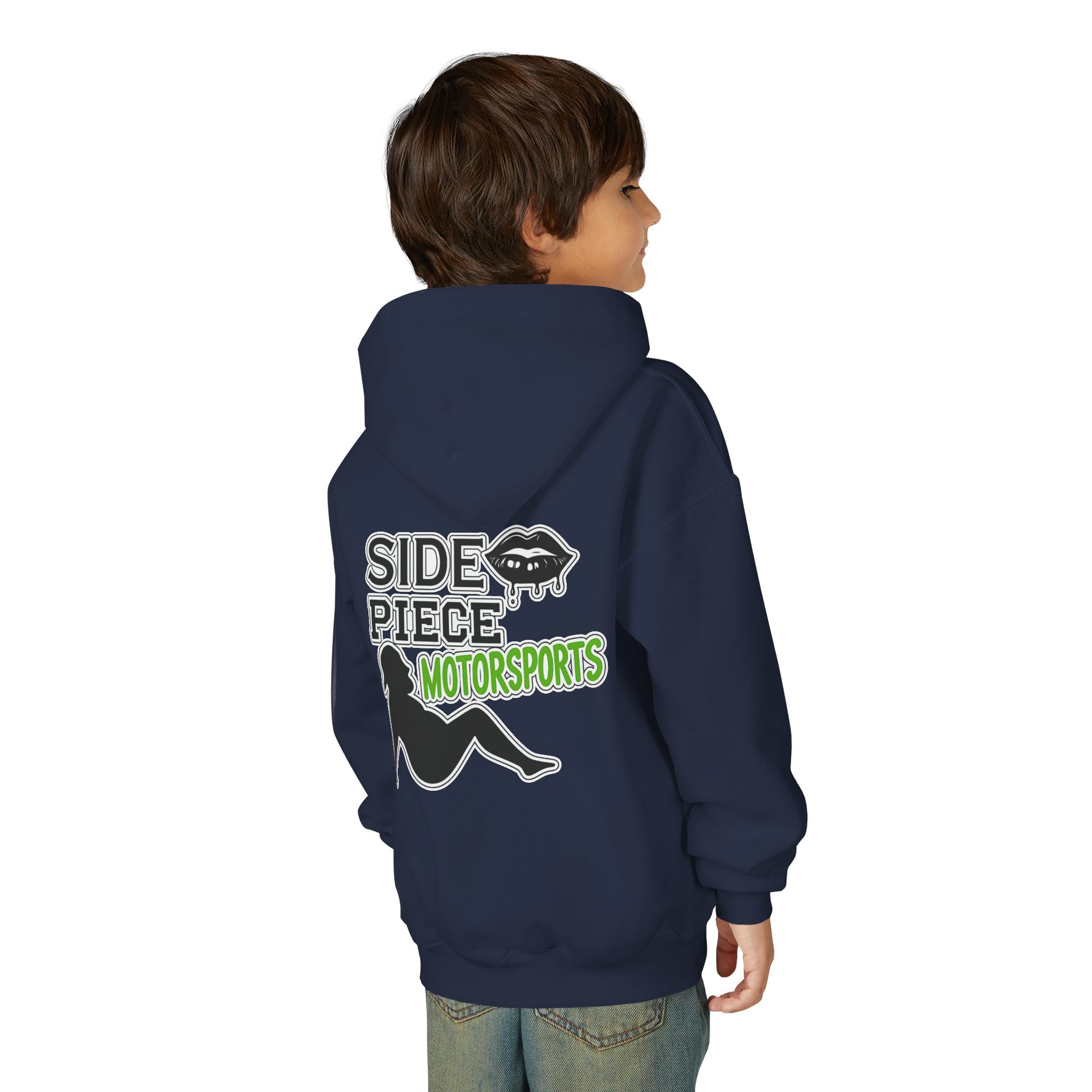 Side Piece Motorsports Youth Hoodie — Racing Logo Pullover