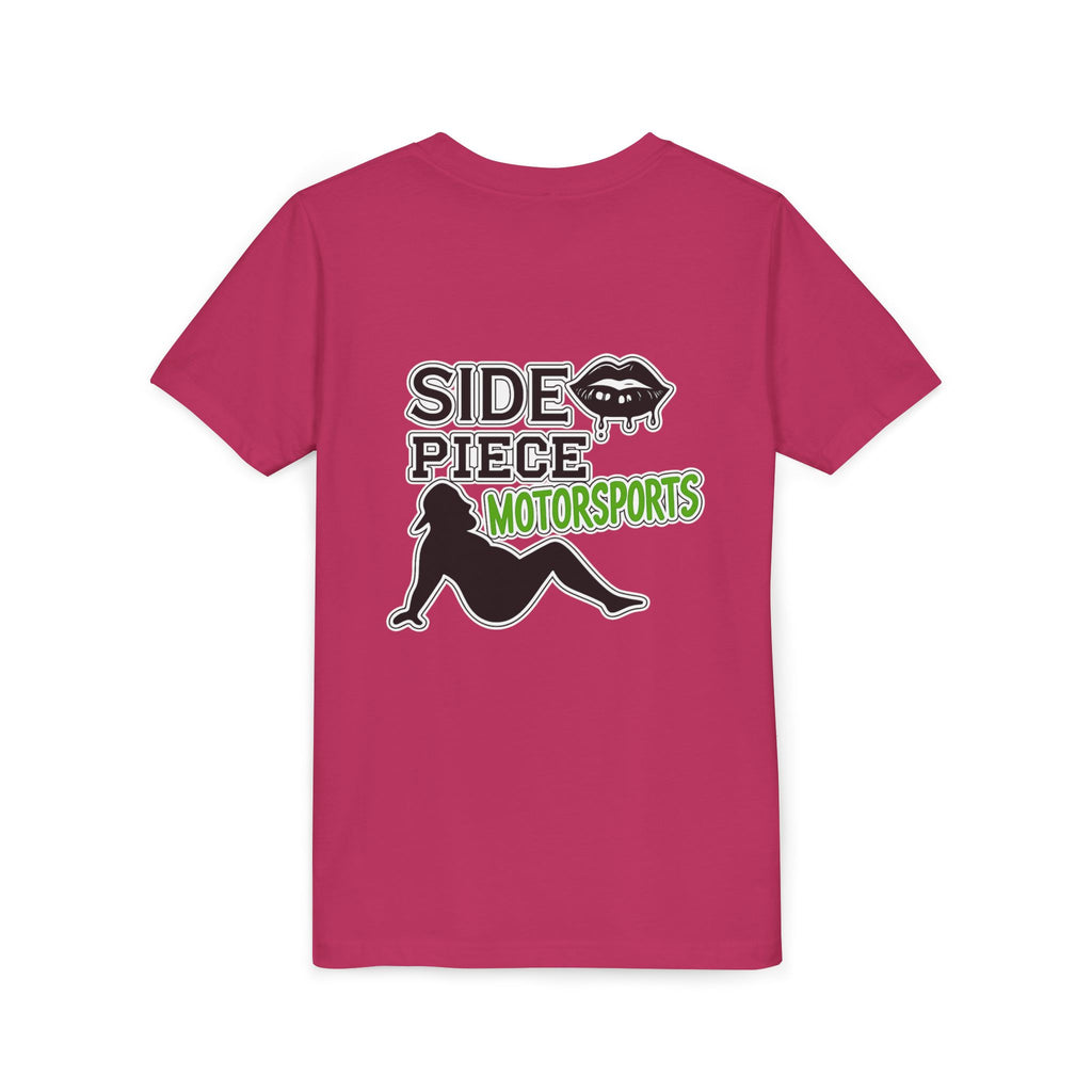 Side Piece Motorsports Youth Tee — Racing Logo Graphic T‑Shirt