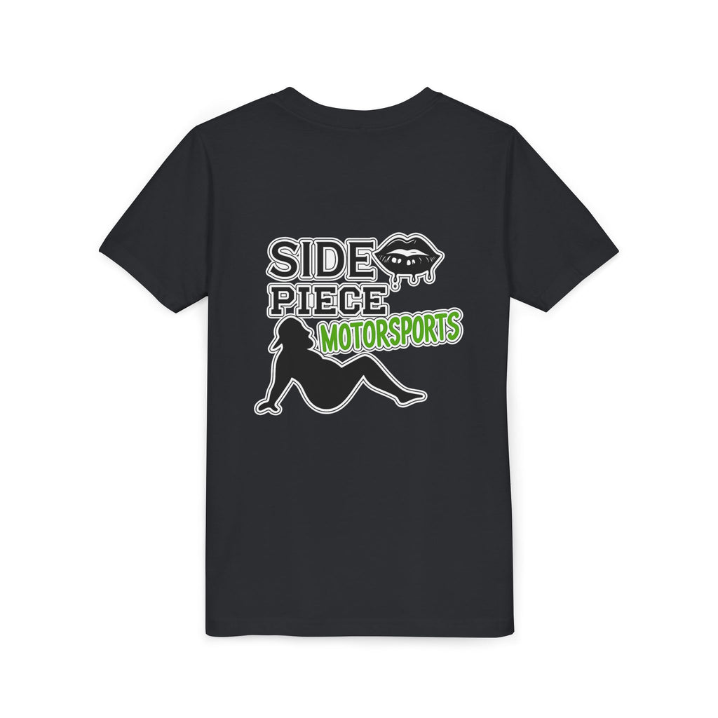 Side Piece Motorsports Youth Tee — Racing Logo Graphic T‑Shirt