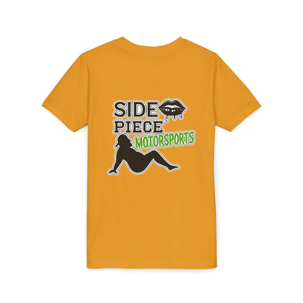 Side Piece Motorsports Youth Tee — Racing Logo Graphic T‑Shirt