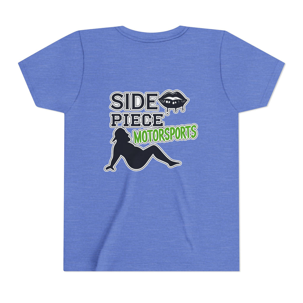 Side Piece Motorsports Youth Tee — Racing Logo Graphic T‑Shirt