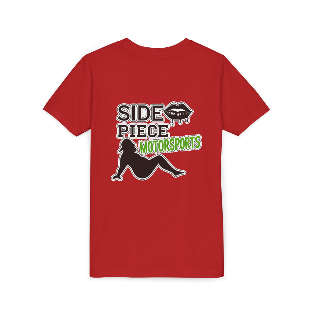 Side Piece Motorsports Youth Tee — Racing Logo Graphic T‑Shirt