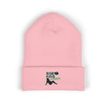 Side Piece Embroidered Cuffed Beanie — Trendy Minimal Winter Knit Hat