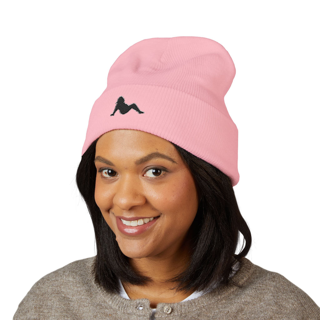 Embroidered Mermaid Cuffed Beanie — Cozy Winter Knit Hat