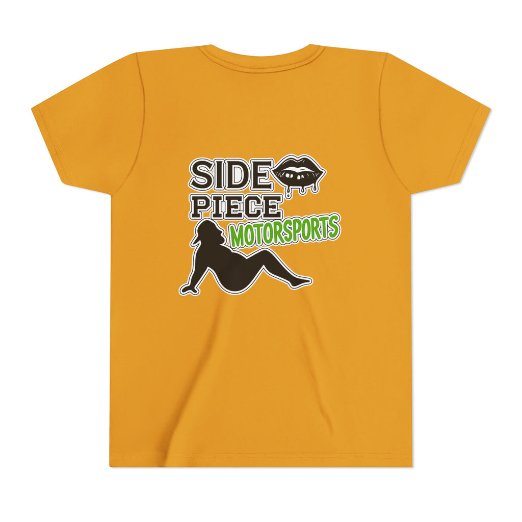 Side Piece Motorsports Youth Tee — Racing Logo Graphic T‑Shirt