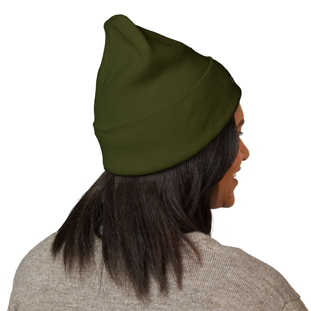 Embroidered Mermaid Cuffed Beanie — Cozy Winter Knit Hat