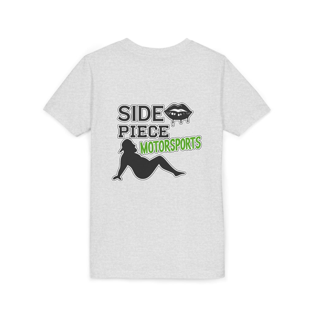 Side Piece Motorsports Youth Tee — Racing Logo Graphic T‑Shirt
