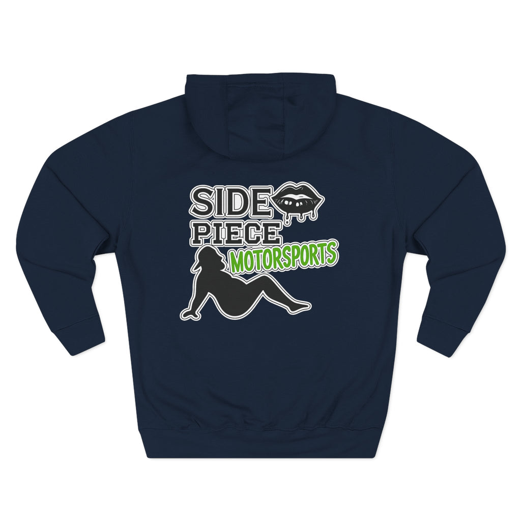 Side Piece Motorsports Hoodie — Automotive Logo Fleece Pullover