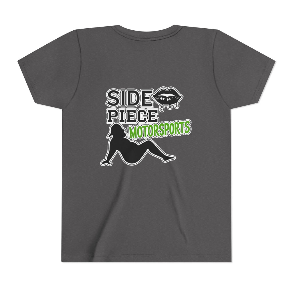 Side Piece Motorsports Youth Tee — Racing Logo Graphic T‑Shirt