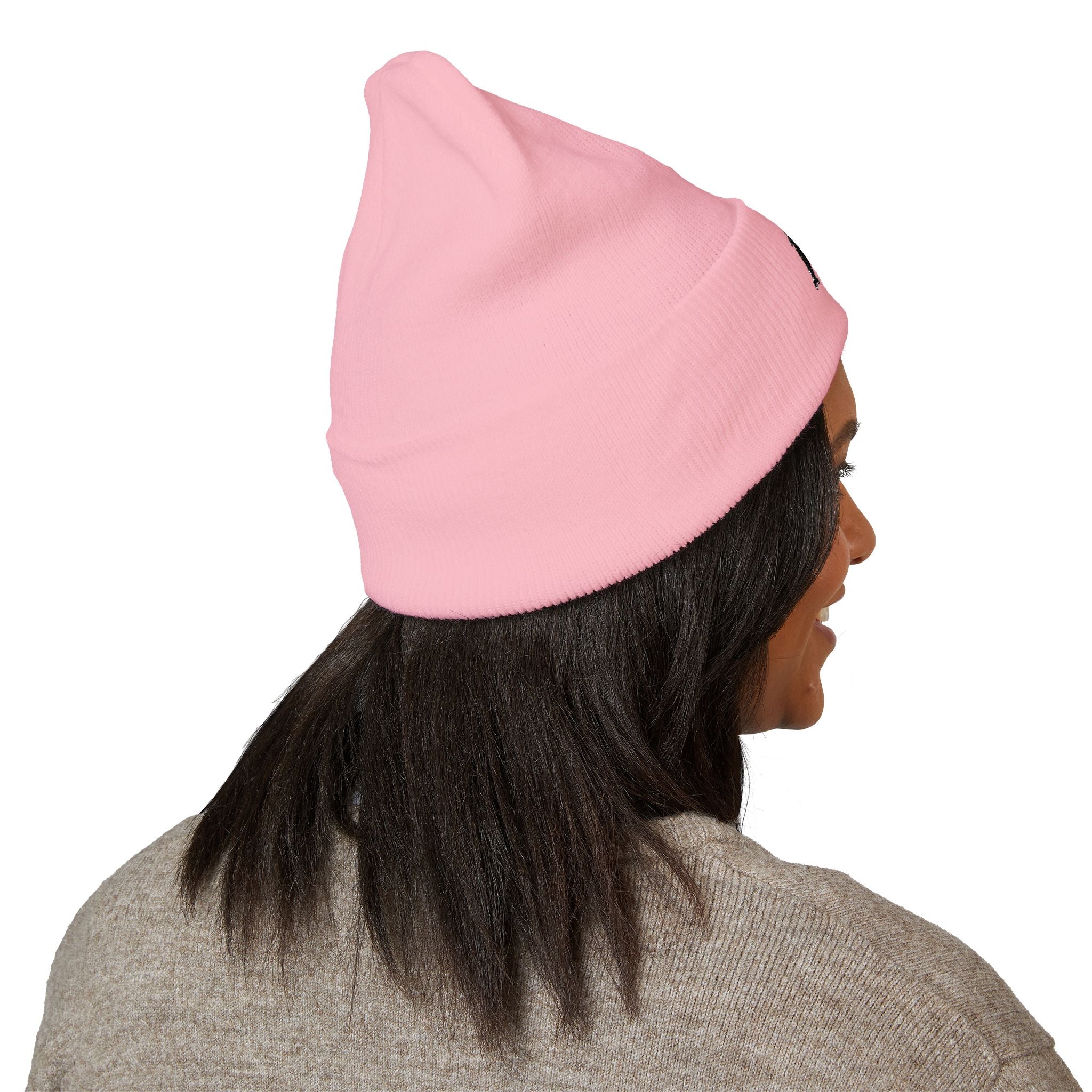 Embroidered Mermaid Cuffed Beanie — Cozy Winter Knit Hat