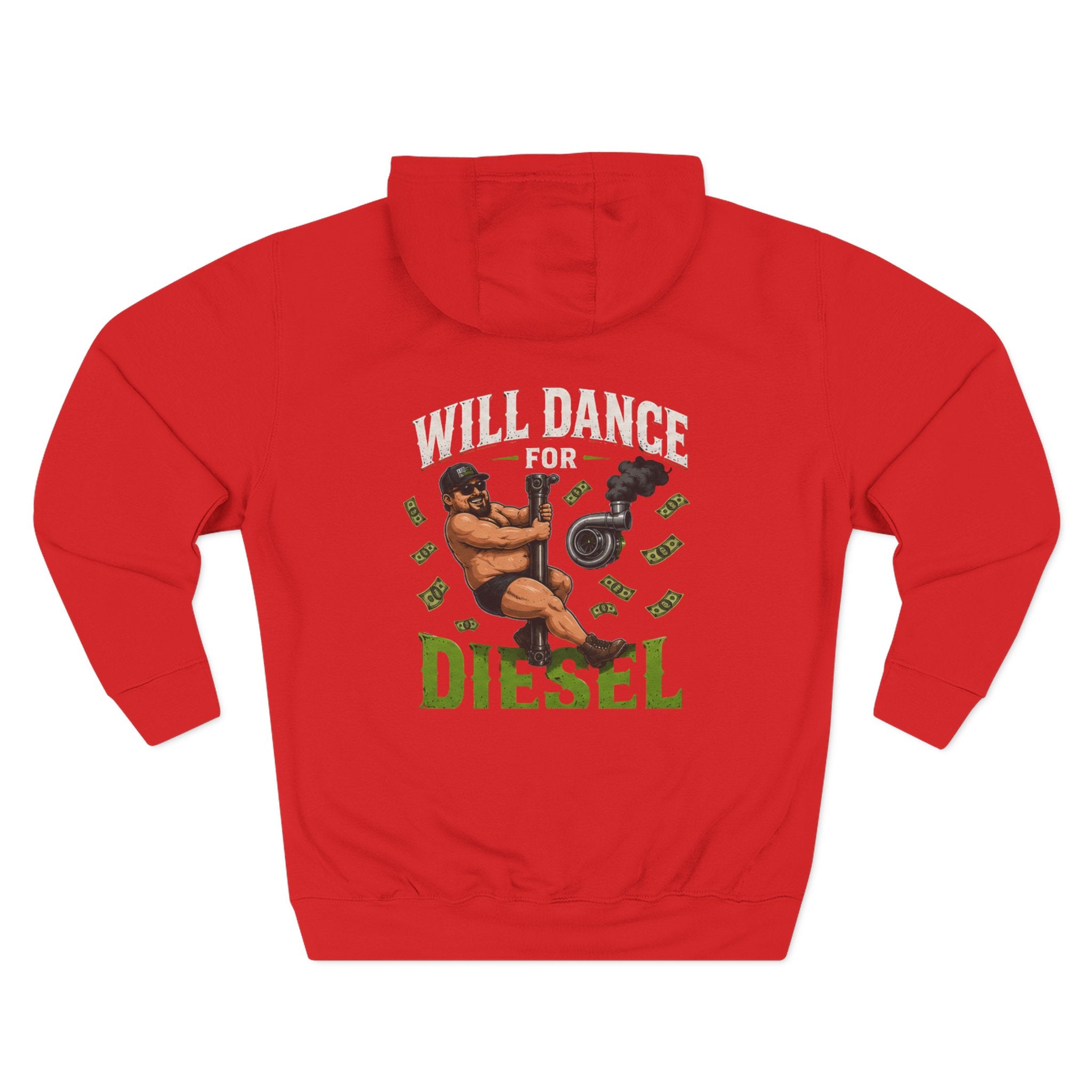 Will Dance for Diesel Hoodie — Side Piece Motorsports Fleece Pullover