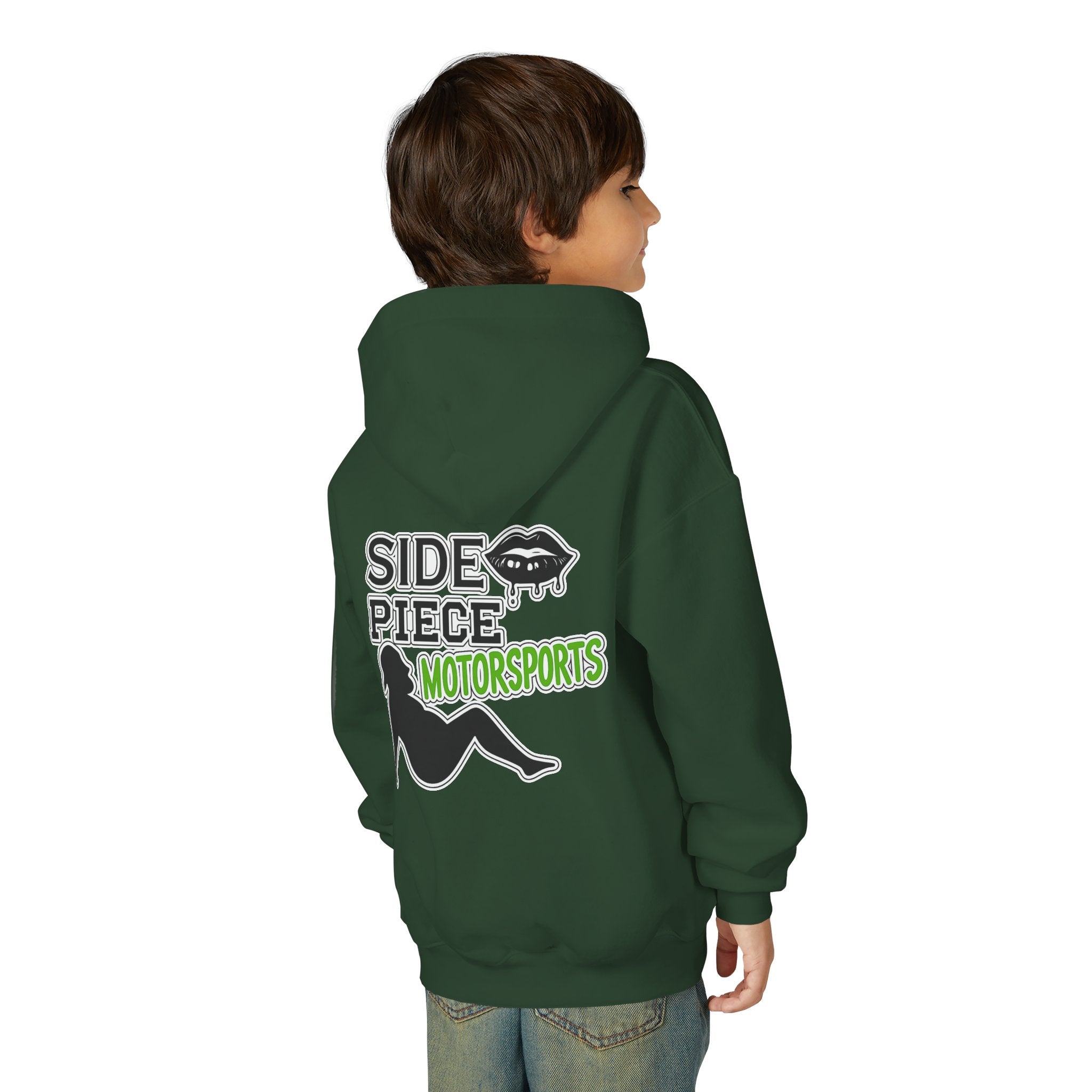 Side Piece Motorsports Youth Hoodie — Racing Logo Pullover