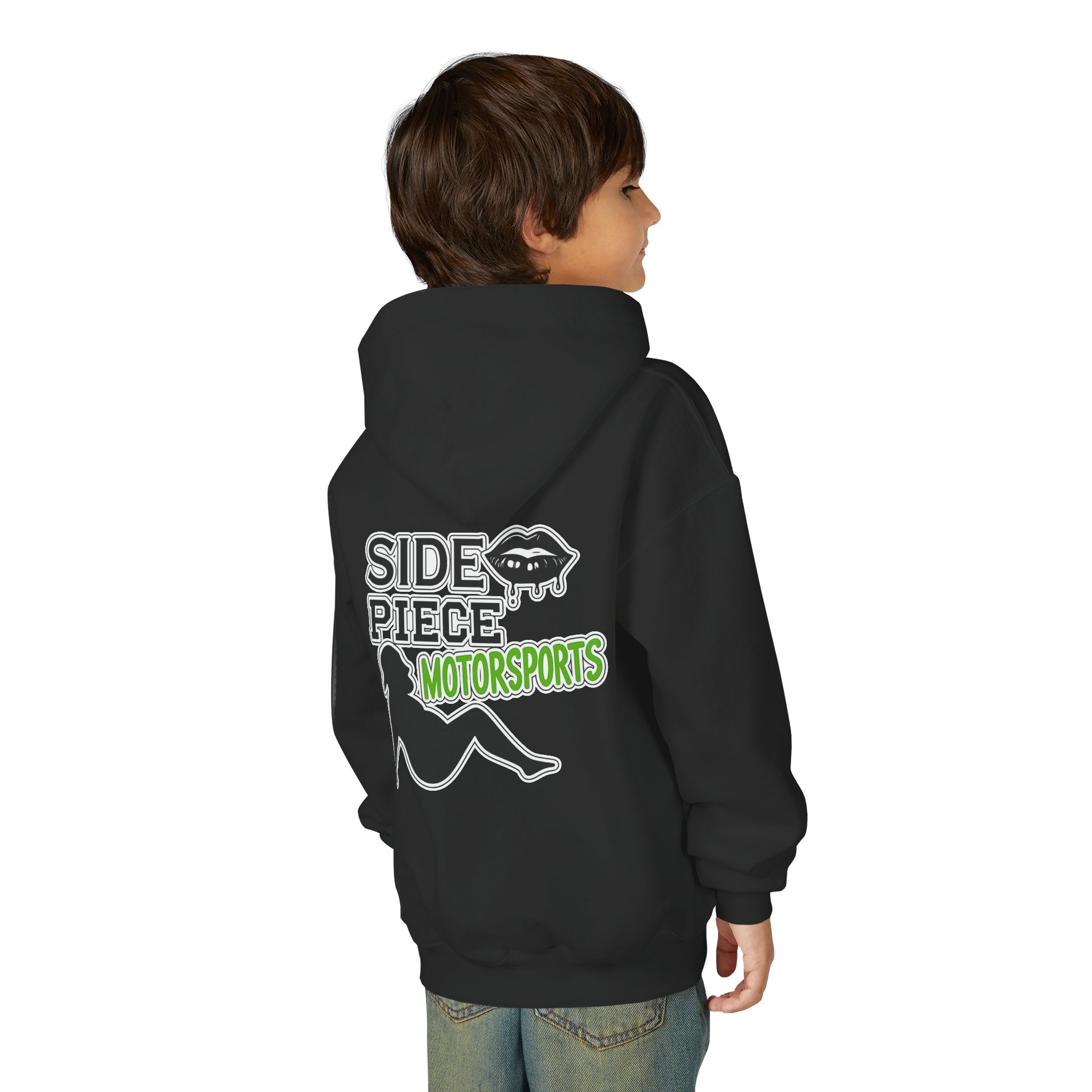 Side Piece Motorsports Youth Hoodie — Racing Logo Pullover