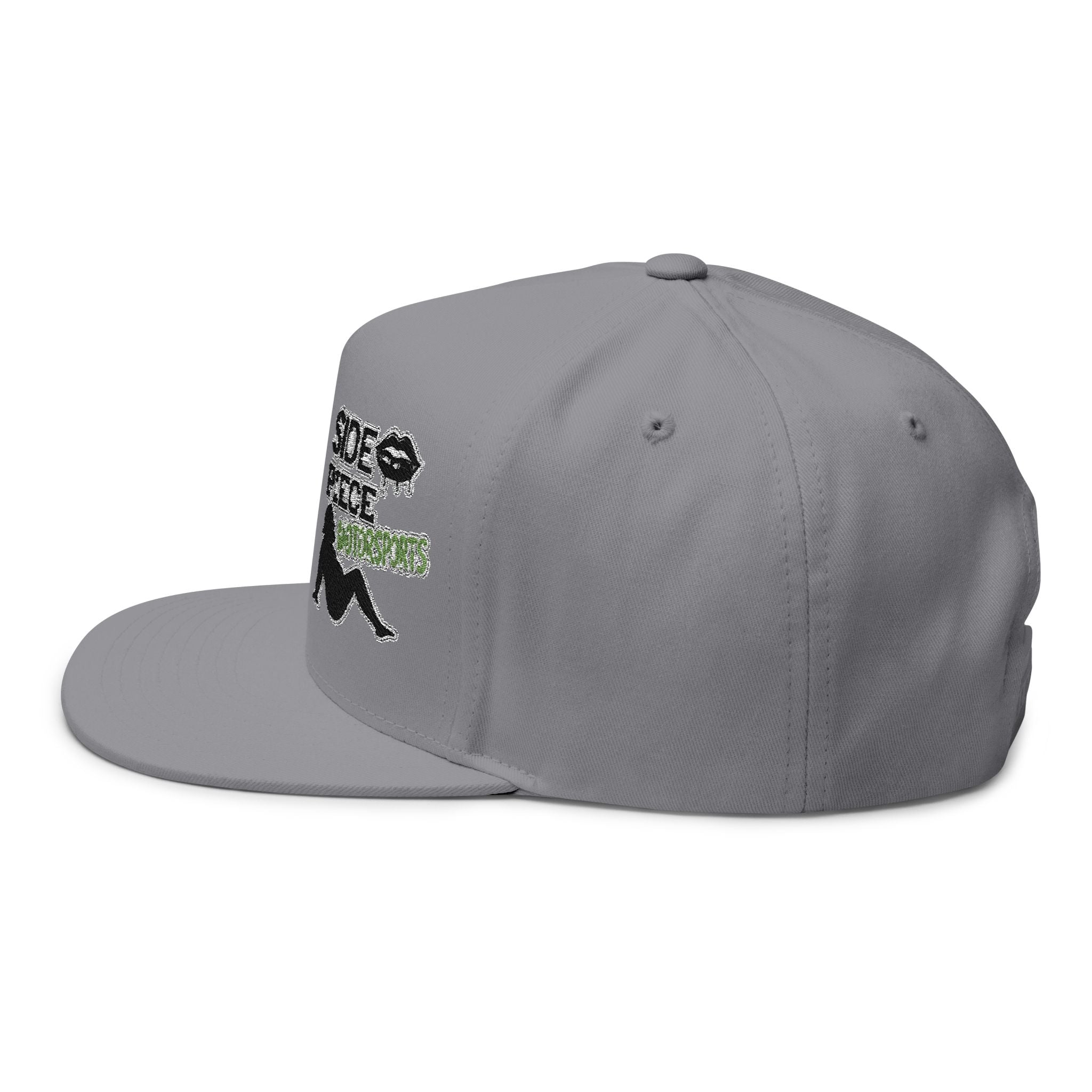 Flat Bill Cap — "Side Piece MotorSports" Embroidered Trucker Hat