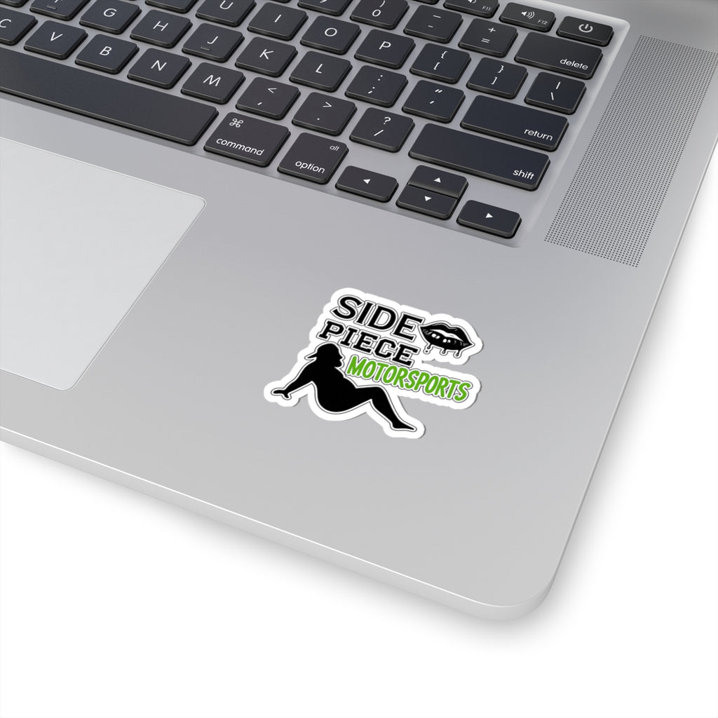 Side Piece Motorsports Kiss-Cut Sticker — Dripping Lips & Pinup Silhouette Decal