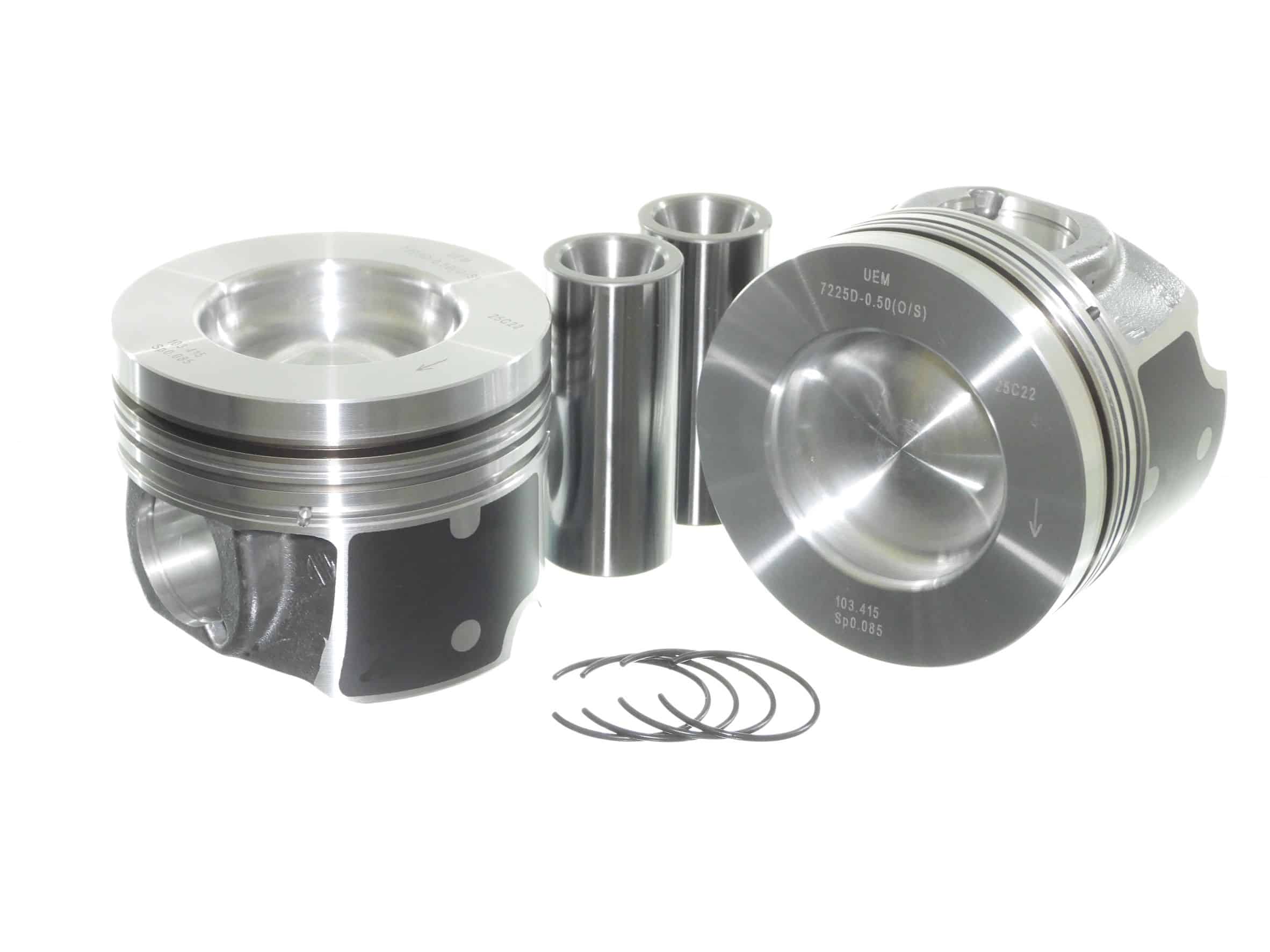 GM Duramax 6.6L L5P V8 2017-2018 DUALOY Piston Kit with PVD Rings