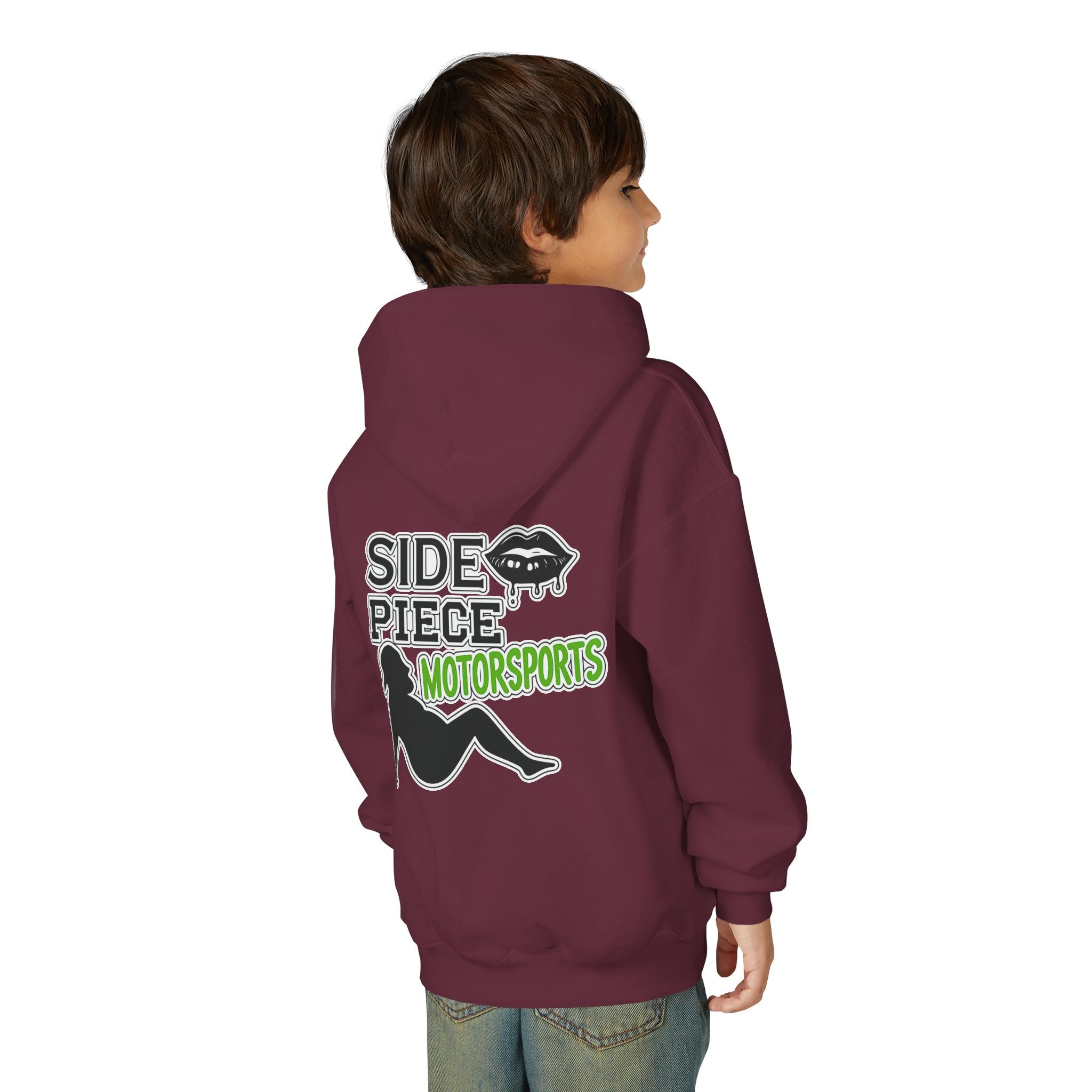 Side Piece Motorsports Youth Hoodie — Racing Logo Pullover