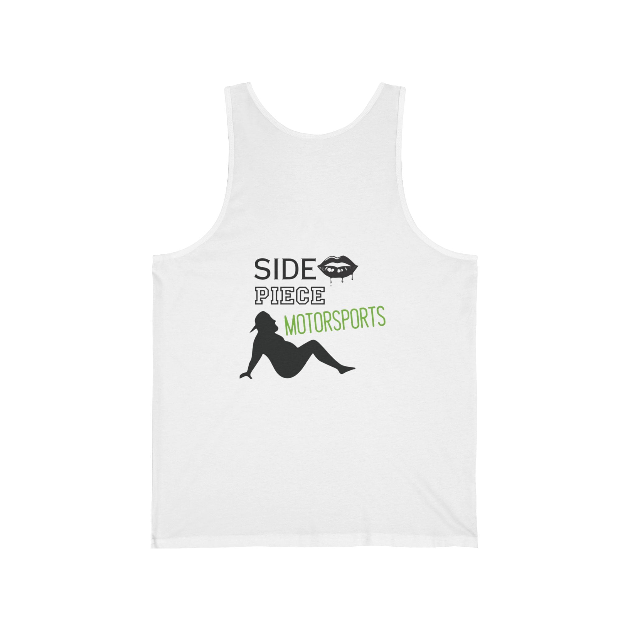 Side Piece Motorsports Tank Top — Racing Logo Graphic Sleeveless Shirt