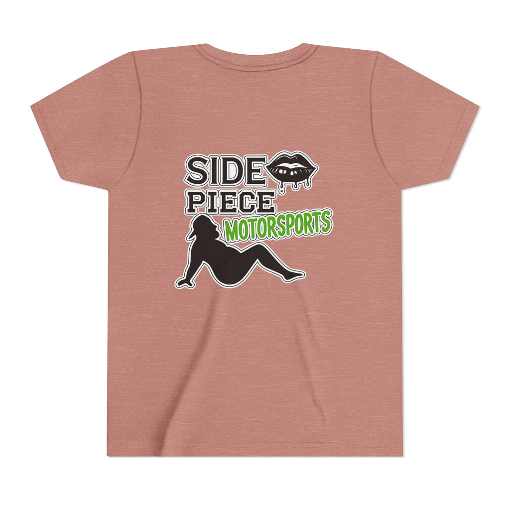 Side Piece Motorsports Youth Tee — Racing Logo Graphic T‑Shirt