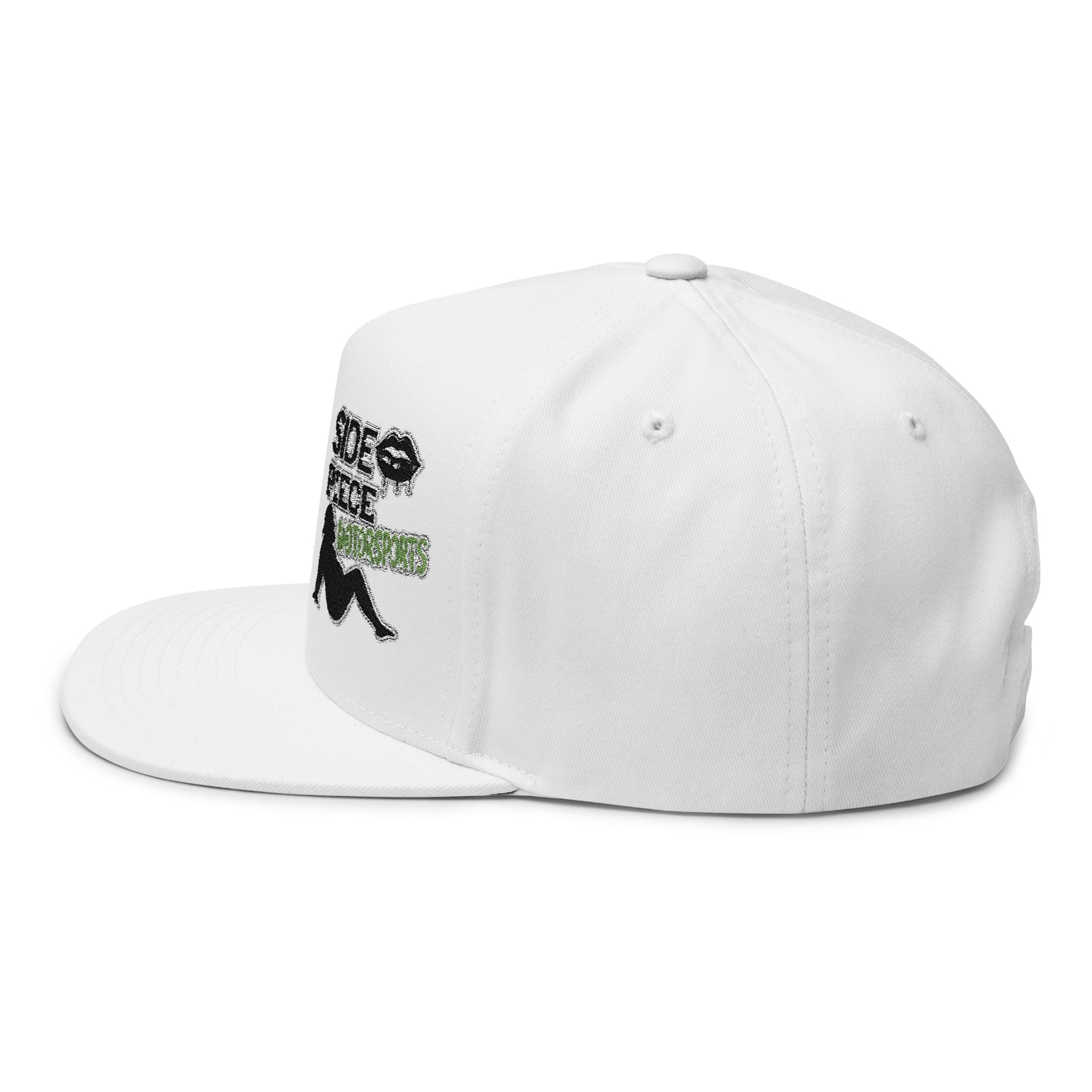Flat Bill Cap — "Side Piece MotorSports" Embroidered Trucker Hat