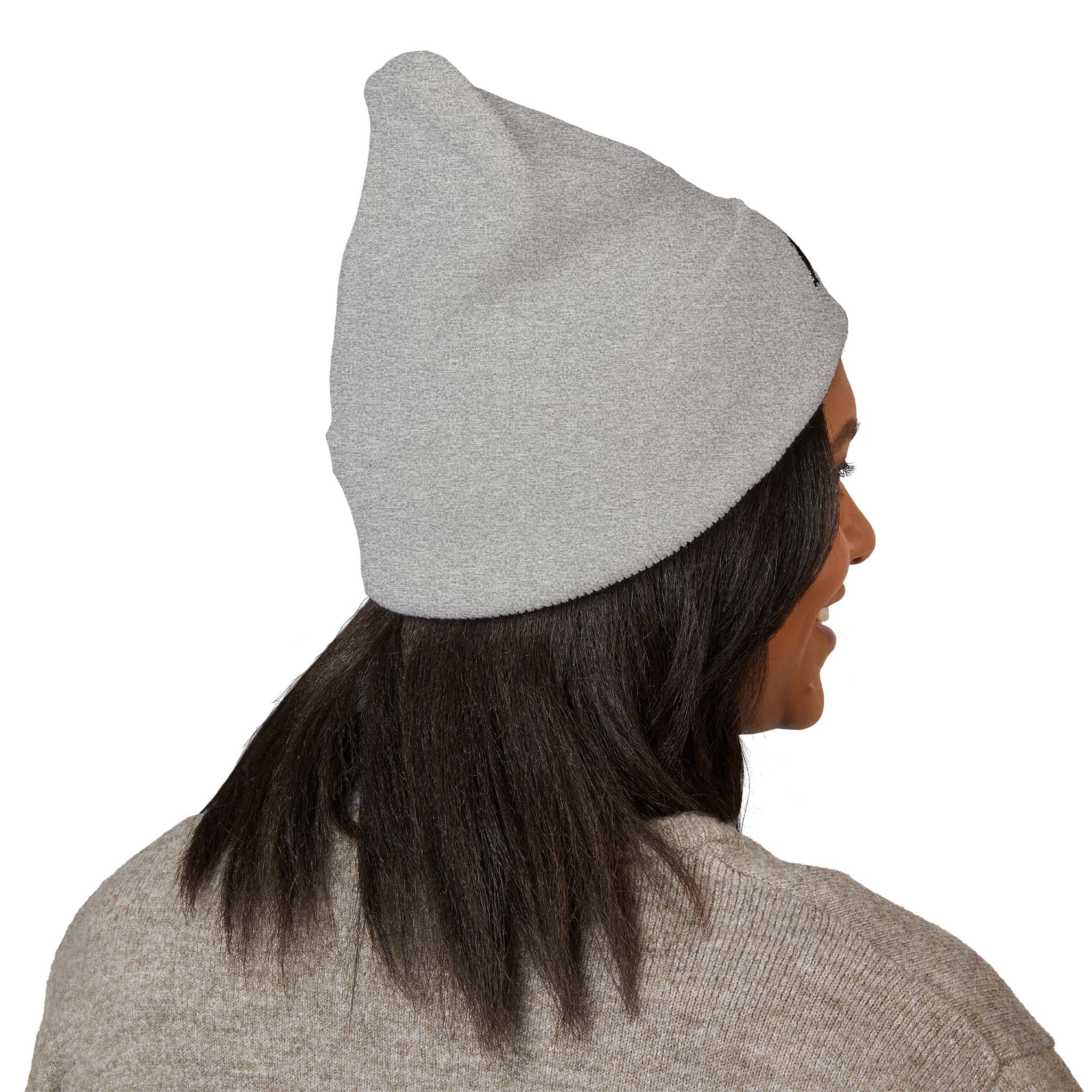 Embroidered Mermaid Cuffed Beanie — Cozy Winter Knit Hat
