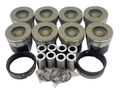 6.0L Powerstroke Diesel Mahle Piston Kit Fly Cut - Ceramic Coated