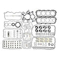 MAHLE 95-3747 Engine Gasket Kit (without head gasket) - 03-07 Ford 6.0L Powerstroke